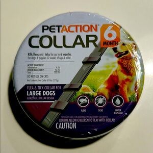 Pet Action Flea & Tick Collar for Large Dogs - Gray NEW